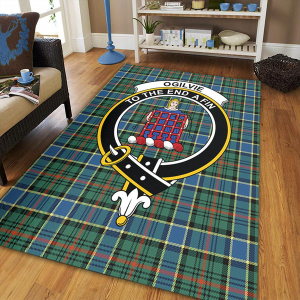 Ogilvie Hunting Modern Tartan Crest Area Rug