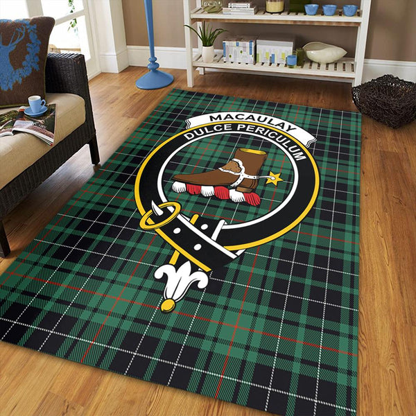 MacAulay Hunting Ancient Tartan Crest Area Rug