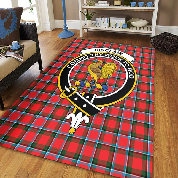 Sinclair Modern Tartan Crest Area Rug