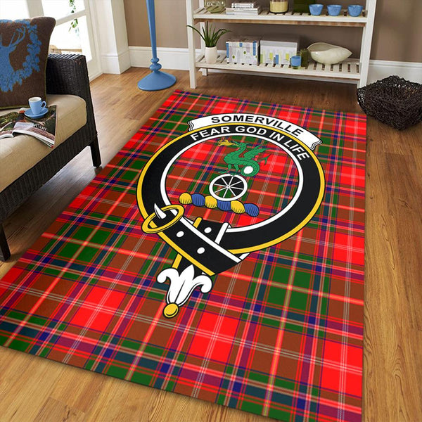 Somerville Modern Tartan Crest Area Rug