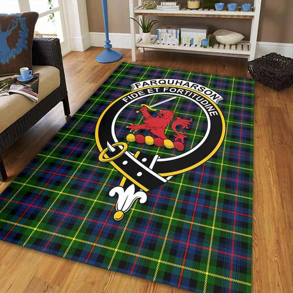 Farquharson Modern Tartan Crest Area Rug