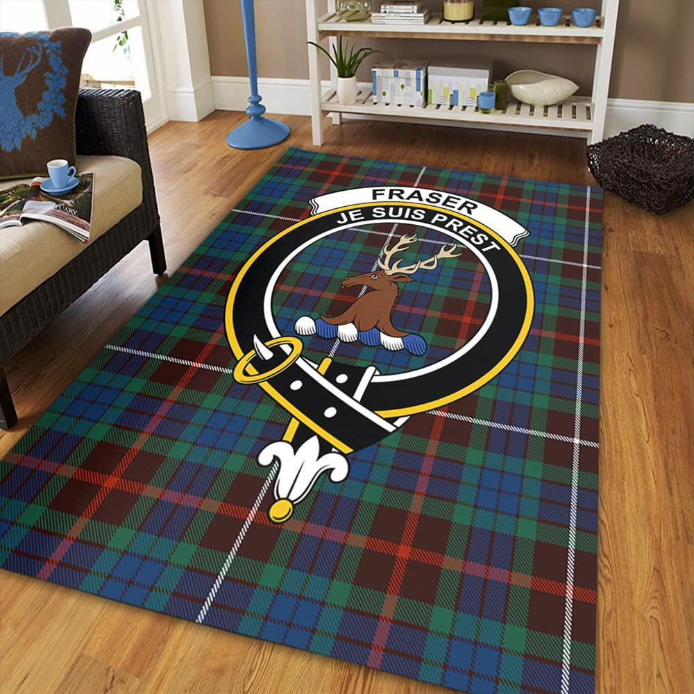 Fraser Hunting Ancient Tartan Crest Area Rug