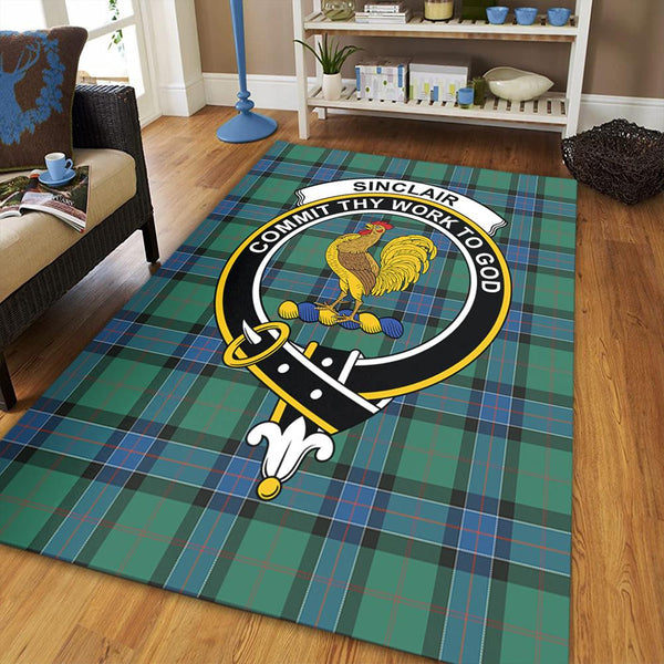 Sinclair Hunting Ancient Tartan Crest Area Rug