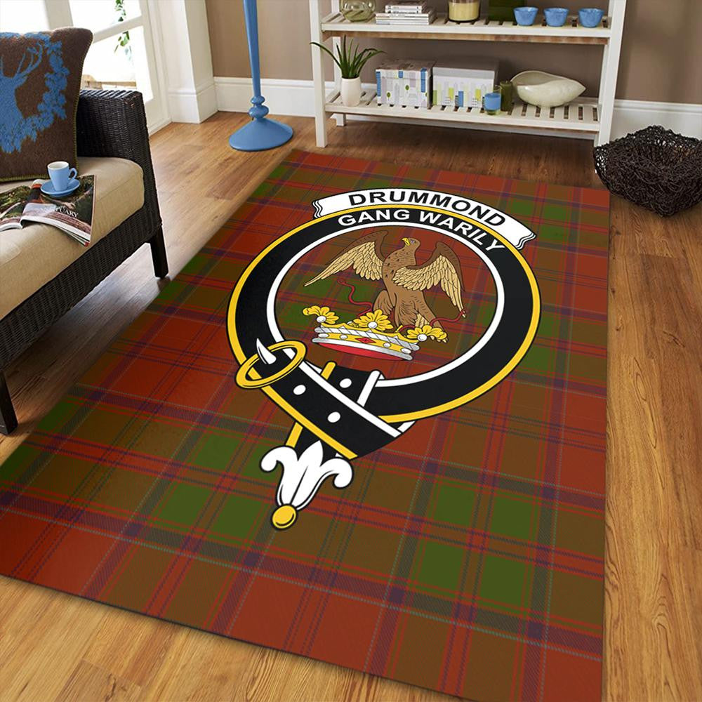 Drummond Clan Tartan Crest Area Rug