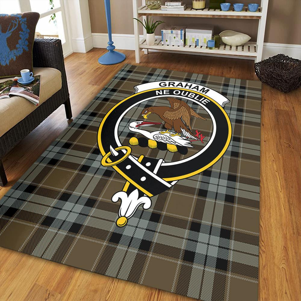 Graham of Menteith Weathered Tartan Crest Area Rug