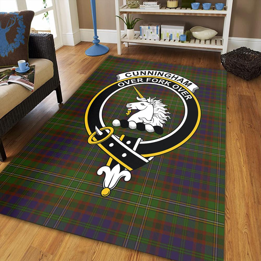 Cunningham Hunting Modern Tartan Crest Area Rug