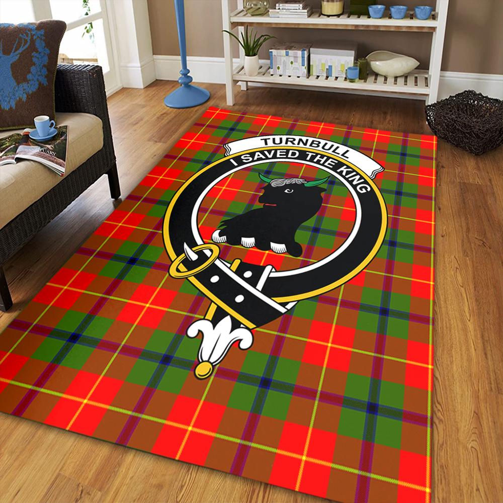 Turnbull Dress Tartan Crest Area Rug