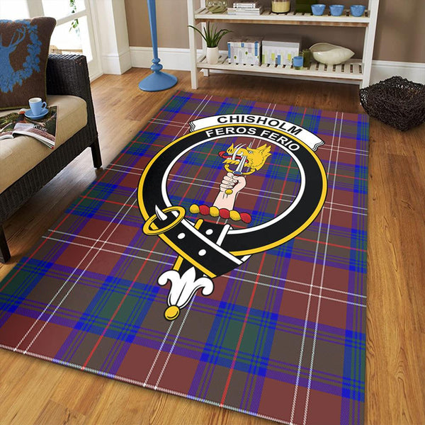 Chisholm Hunting Modern Tartan Crest Area Rug