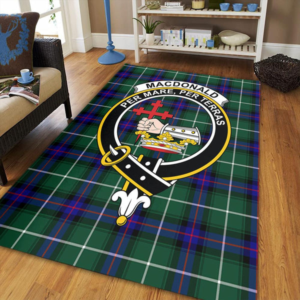 MacDonald of the Isles Hunting Modern Tartan Crest Area Rug