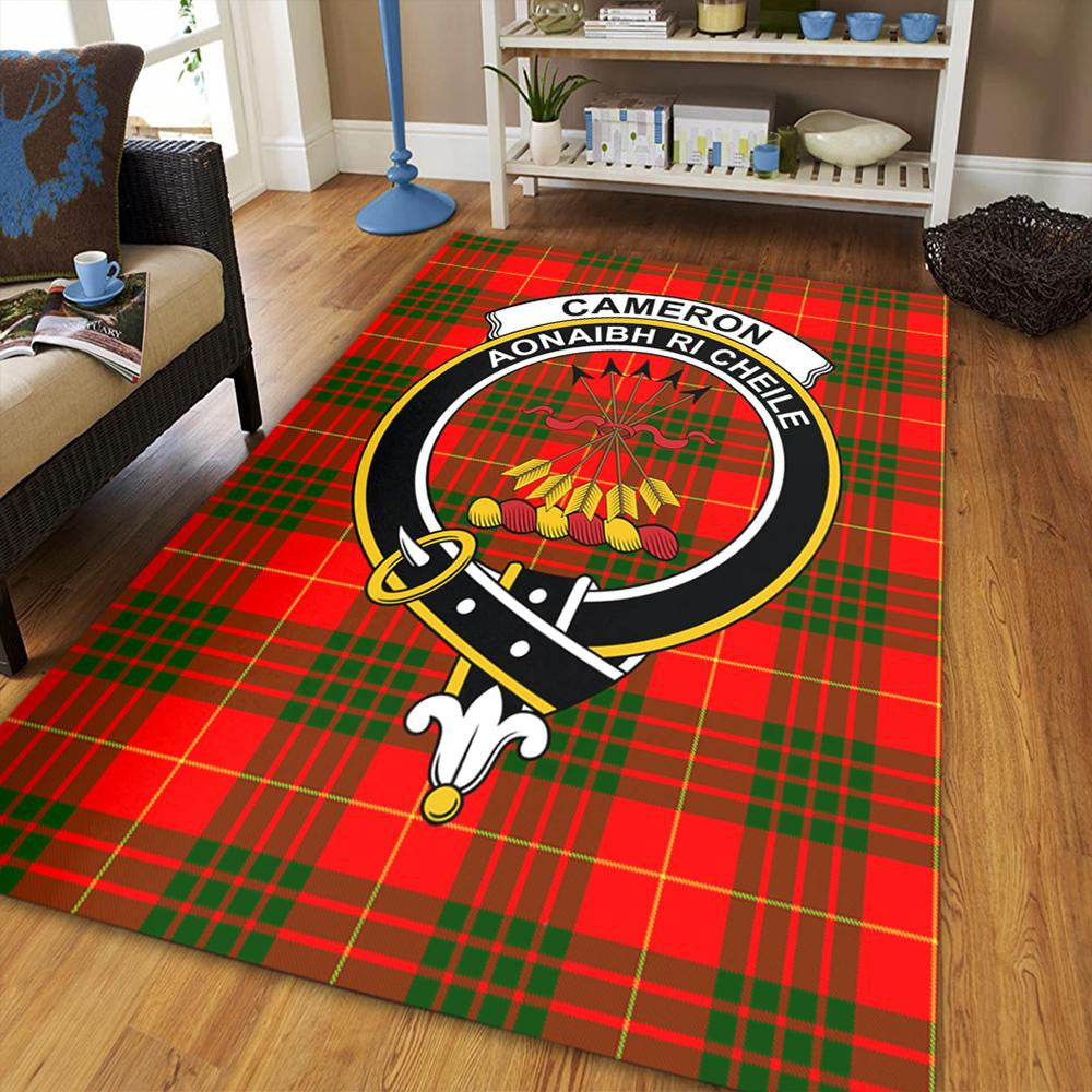 Cameron Modern Tartan Crest Area Rug