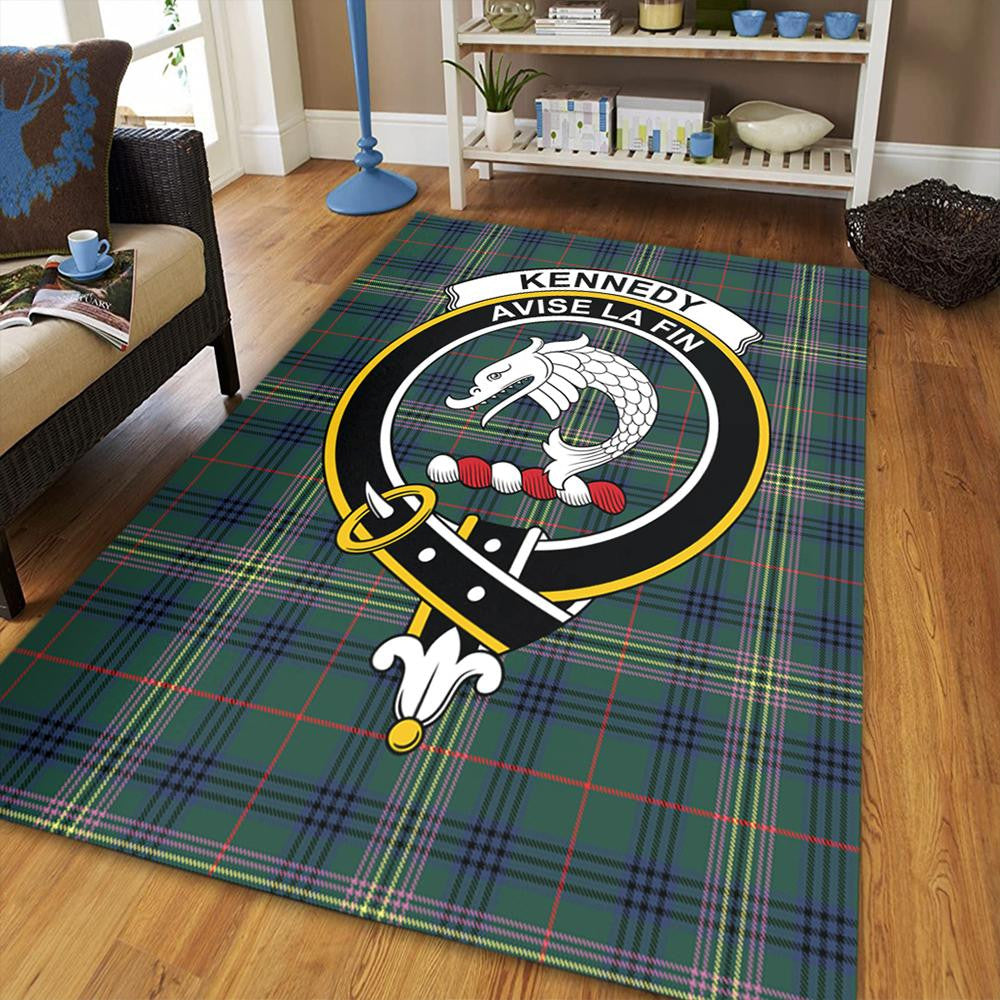 Kennedy Modern Tartan Crest Area Rug