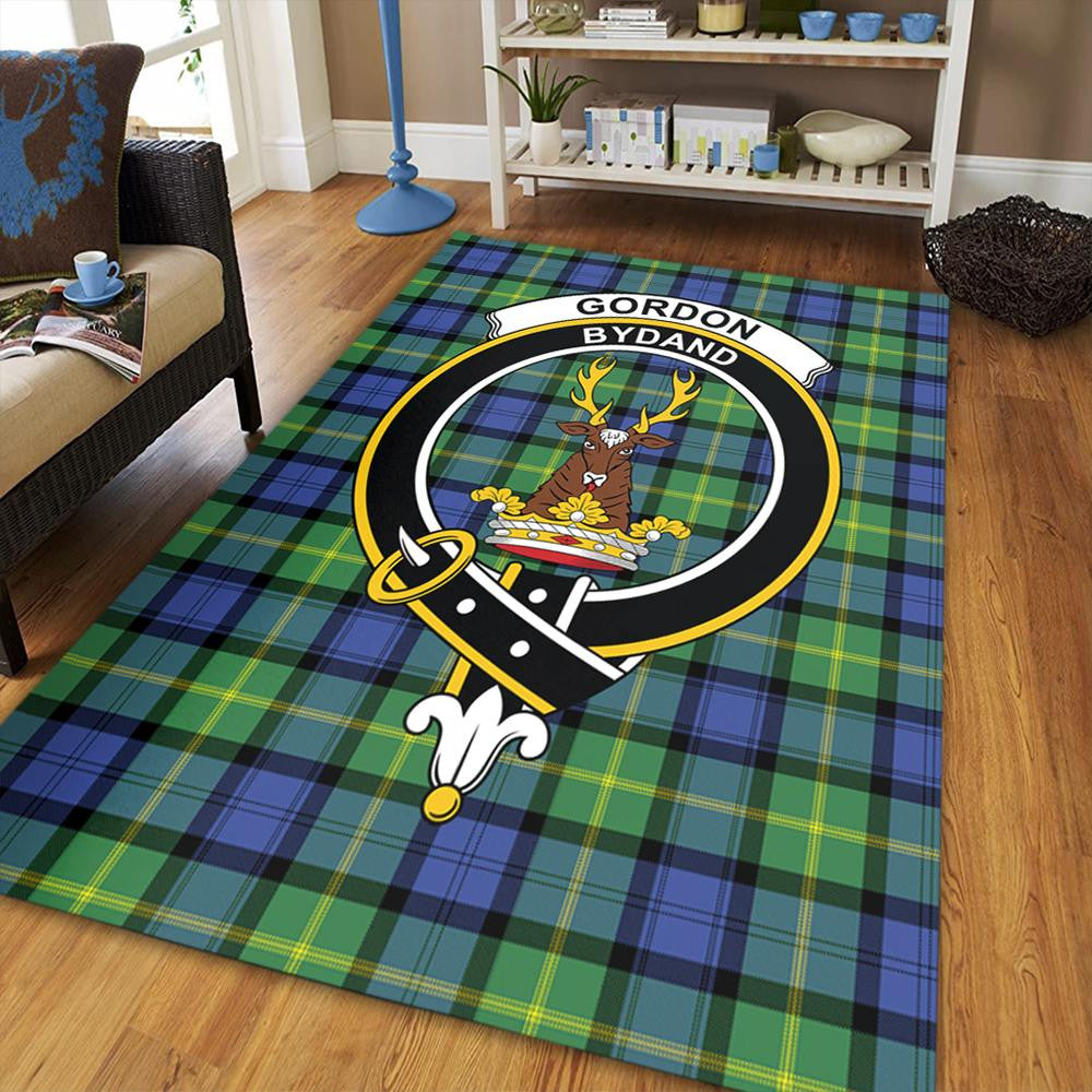 Gordon Old Ancient Tartan Crest Area Rug