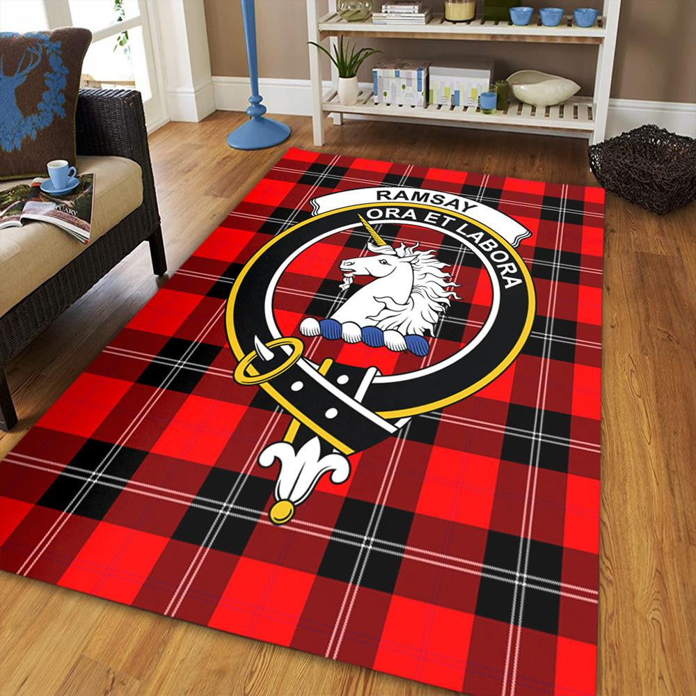 Ramsay Modern Tartan Crest Area Rug