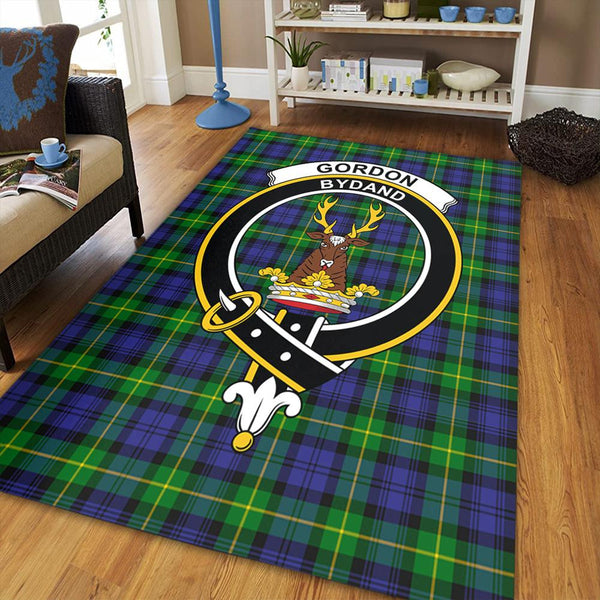 Gordon Modern Tartan Crest Area Rug