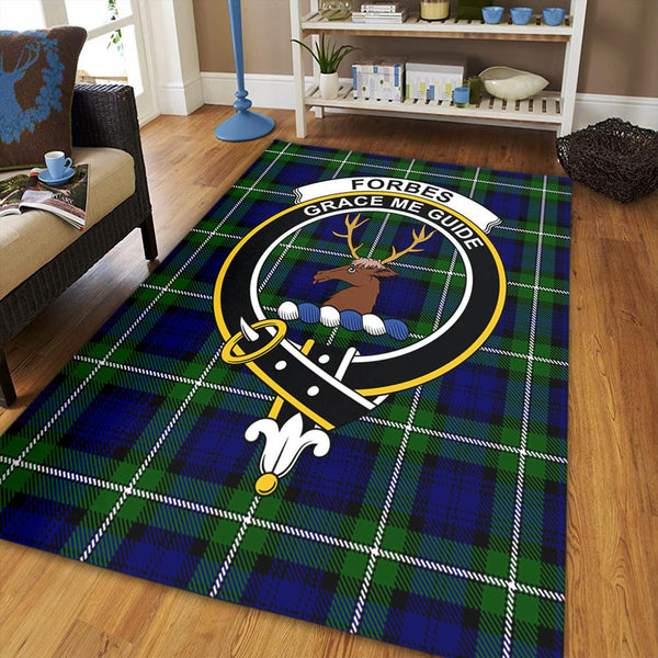 Forbes Modern Tartan Crest Area Rug