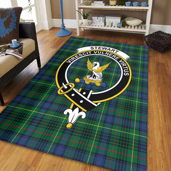 Stewart Hunting Modern Tartan Crest Area Rug