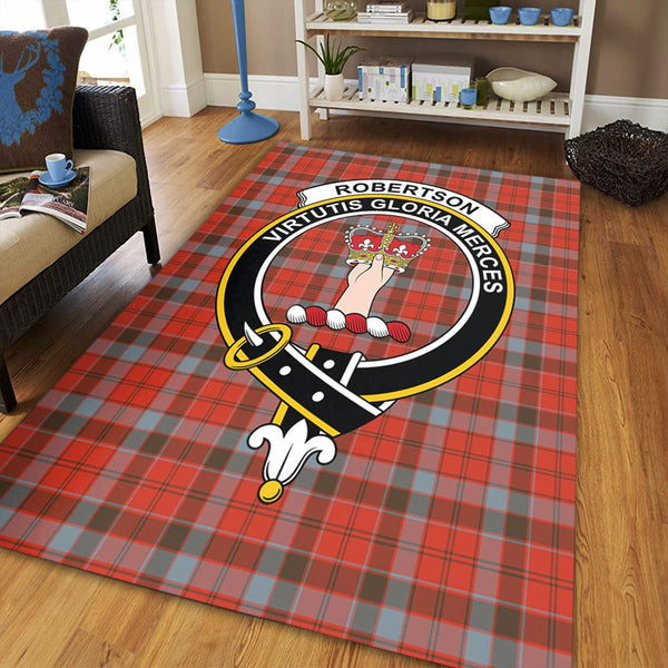 Robertson Weathered Tartan Crest Area Rug