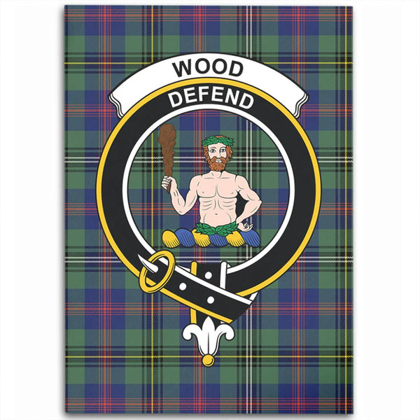 Wood Modern Tartan Crest Area Rug