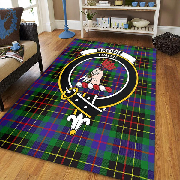 Brodie Hunting Modern Tartan Crest Area Rug