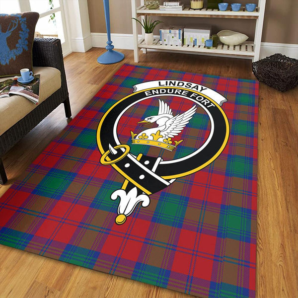 Lindsay Modern Tartan Crest Area Rug