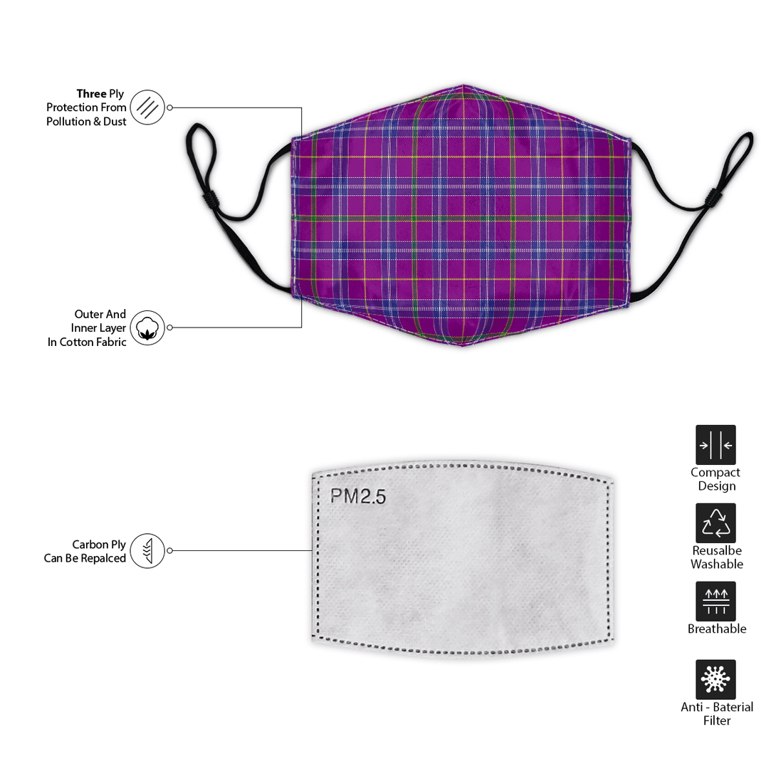 Celticprime Accessories - Jackson Tartan Fabric Mask (With Filters)