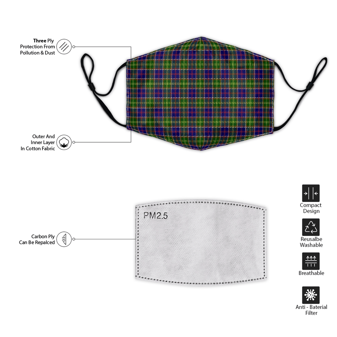 Celticprime Accessories - Ayrshire District Tartan Fabric Mask (With Filters)