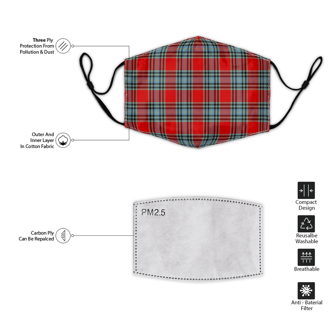 Celticprime Accessories - MacLeay Tartan Fabric Mask (With Filters)