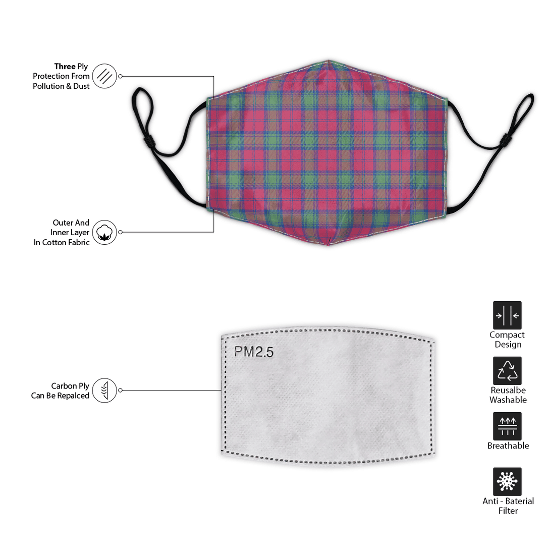 Celticprime Accessories - Lindsay Ancient Tartan Fabric Mask (With Filters)