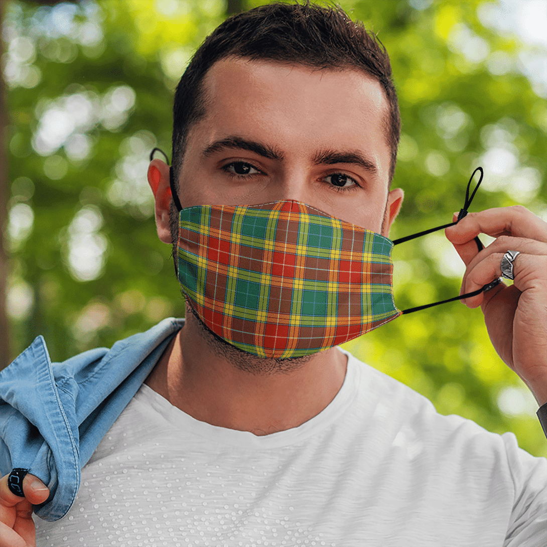 Celticprime Accessories - Buchanan Old Sett Tartan Fabric Mask (With Filters)