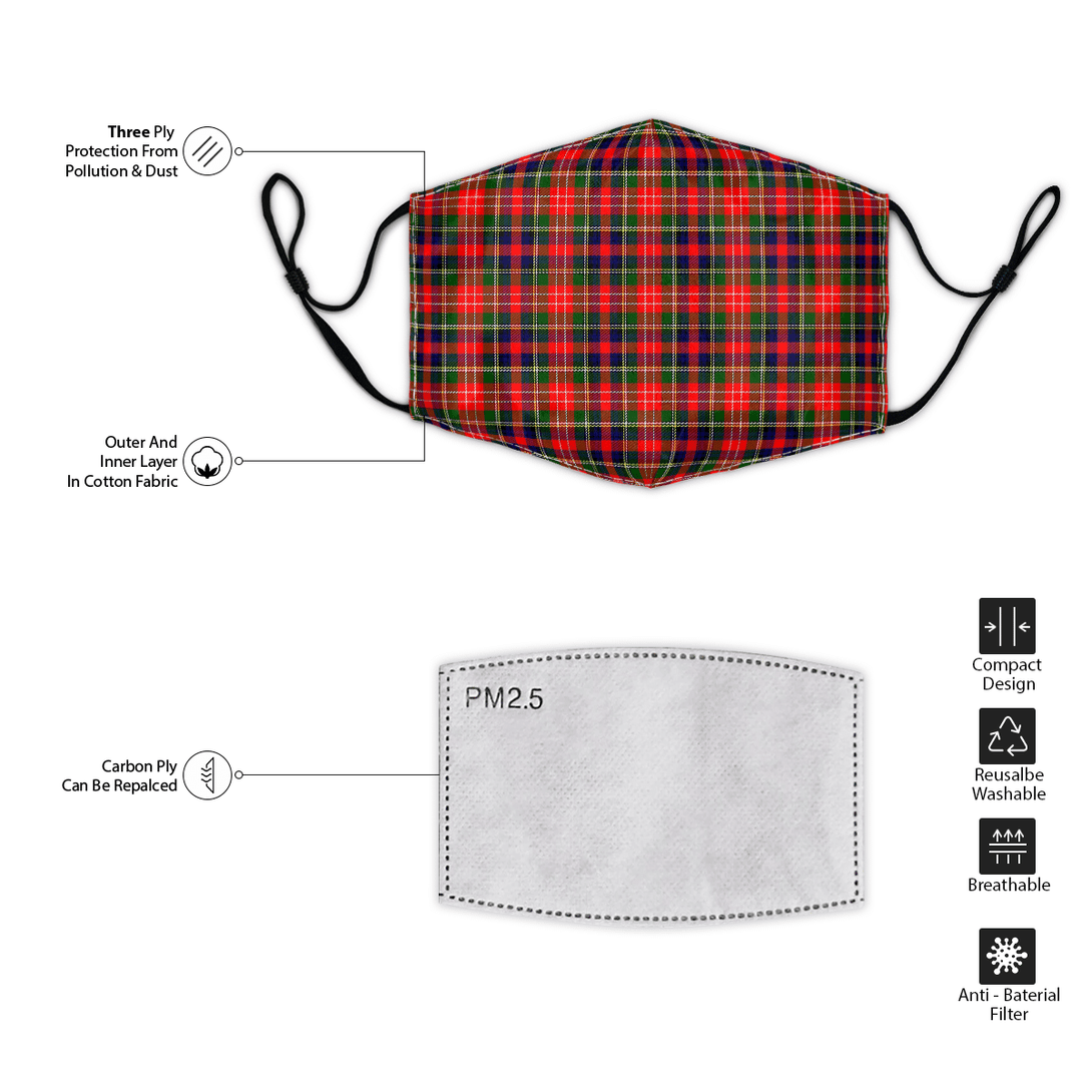 Celticprime Accessories - Christie Tartan Fabric Mask (With Filters)