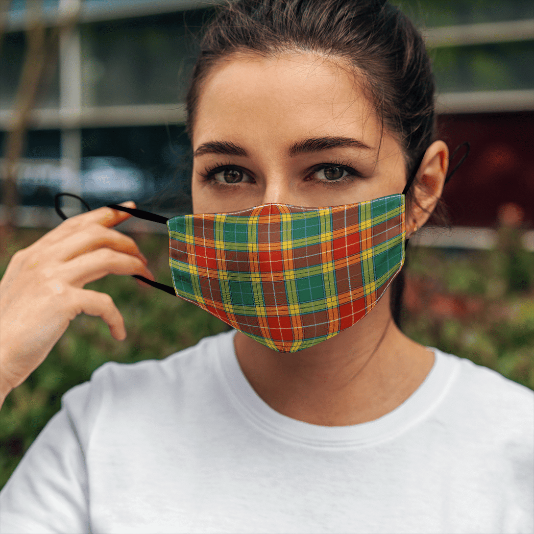 Celticprime Accessories - Buchanan Old Sett Tartan Fabric Mask (With Filters)