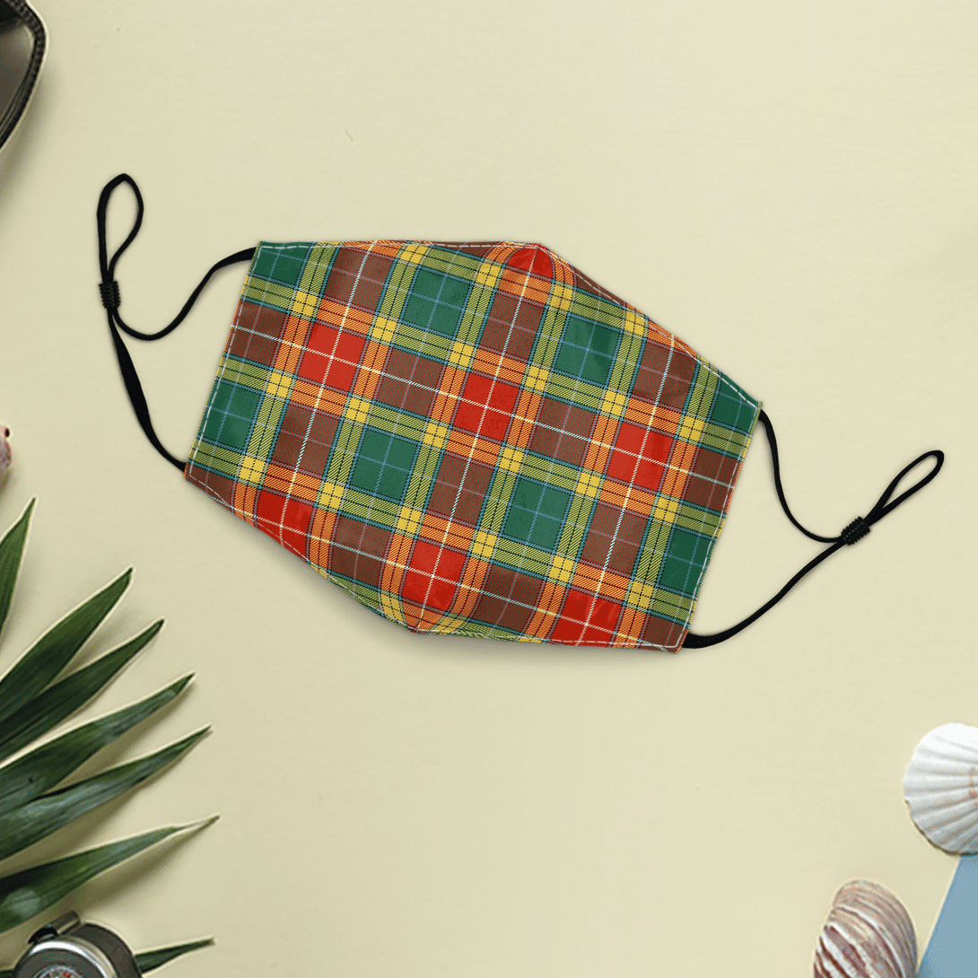 Celticprime Accessories - Buchanan Old Sett Tartan Fabric Mask (With Filters)