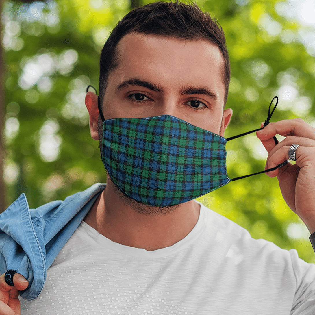 Celticprime Accessories - Blackwatch Ancient Tartan Fabric Mask (With Filters)