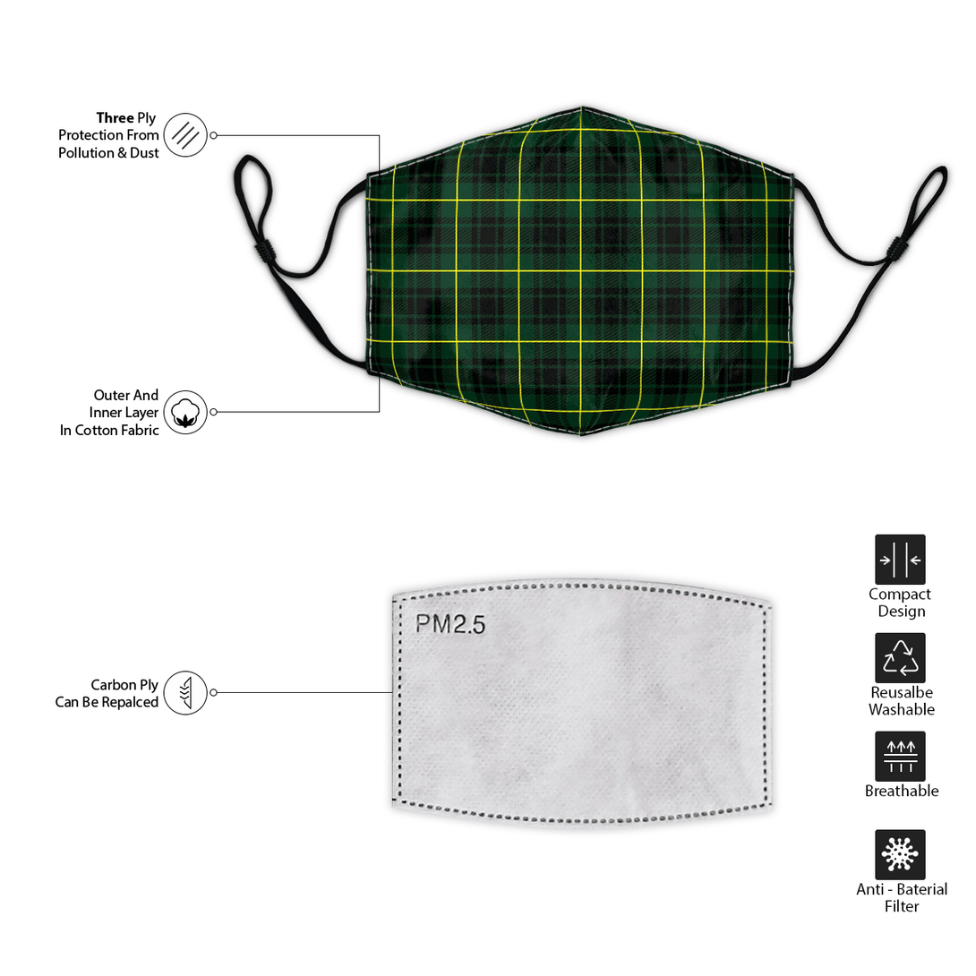 Celticprime Accessories - MacArthur Modern Tartan Fabric Mask (With Filters)