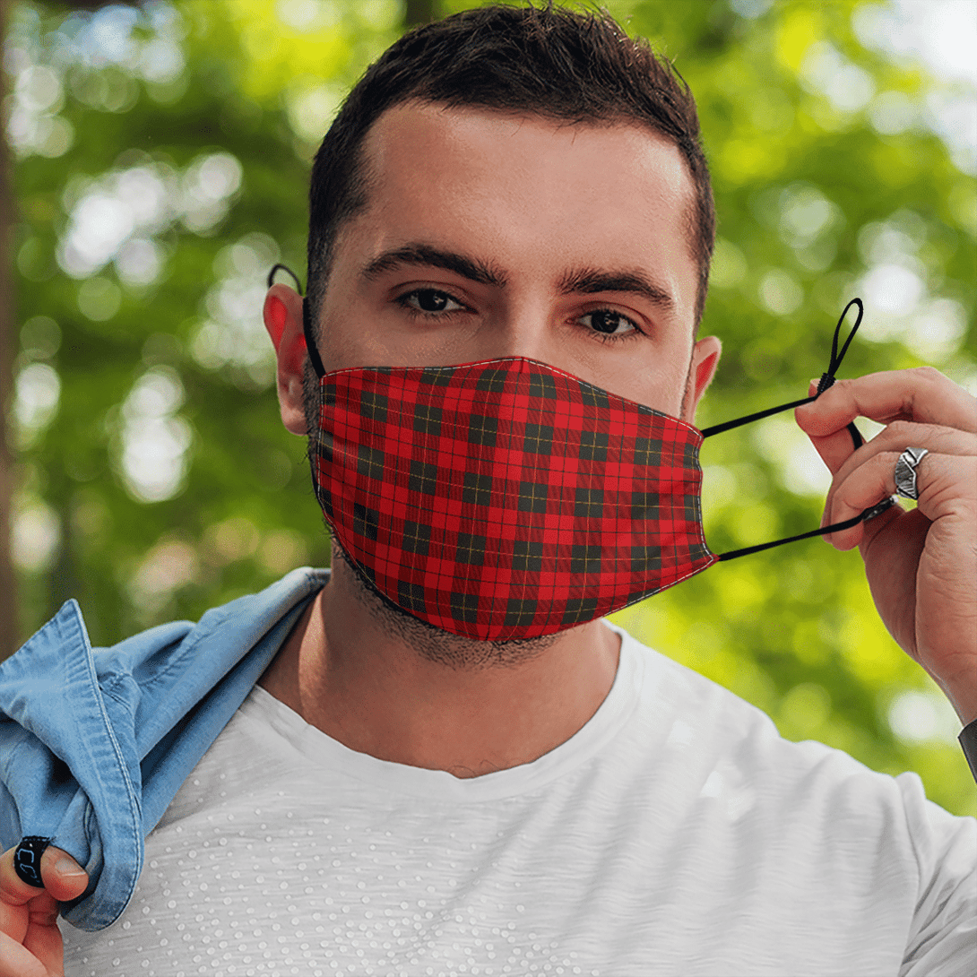 Celticprime Accessories - Wallace Weathered Tartan Fabric Mask (With Filters)