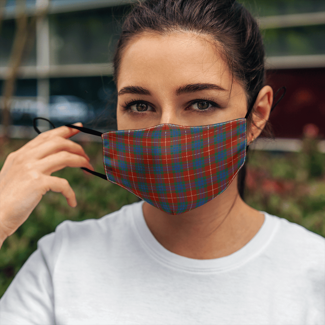 Celticprime Accessories - Fraser Ancient Tartan Fabric Mask (With Filters)