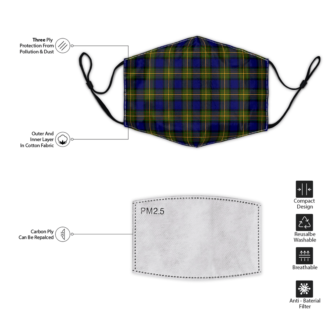 Celticprime Accessories - More (Muir) Tartan Fabric Mask (With Filters)