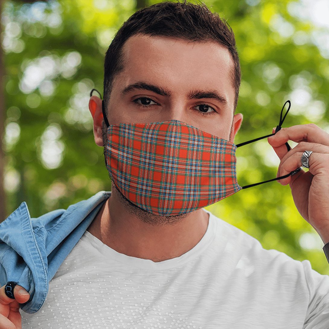 Celticprime Accessories - MacFarlane Ancient Tartan Fabric Mask (With Filters)