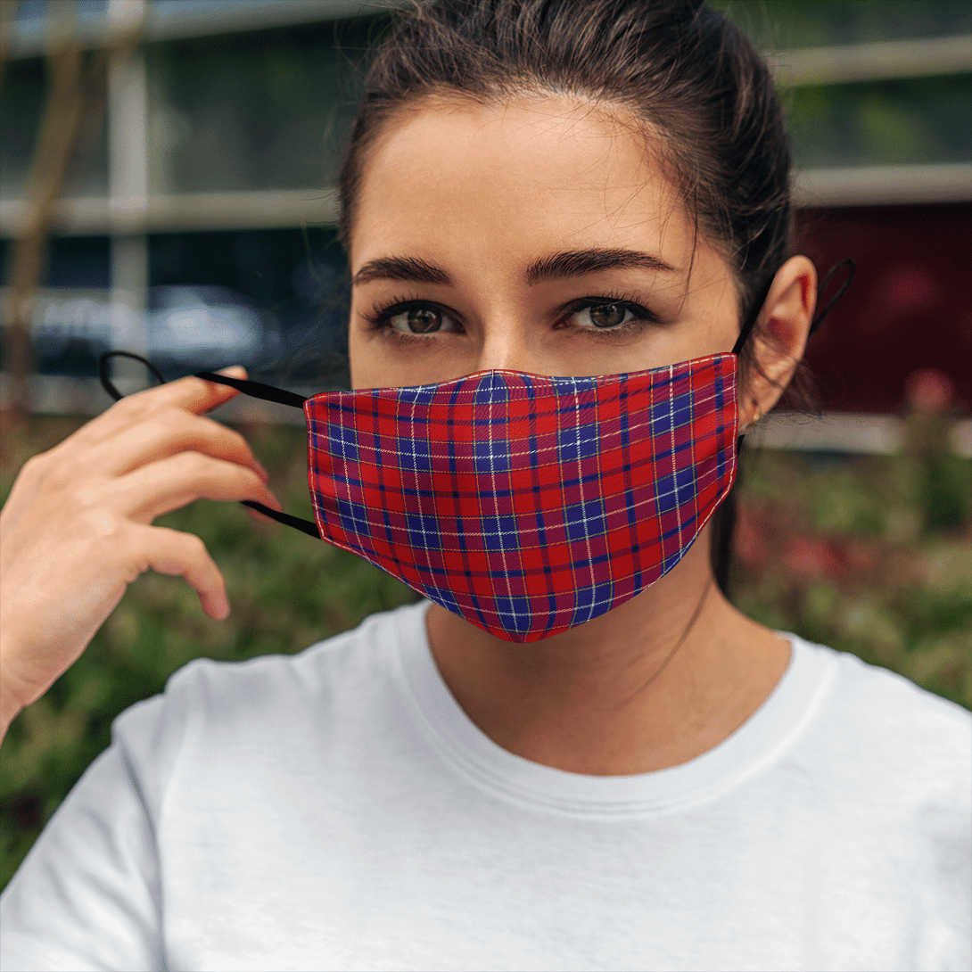 Celticprime Accessories - Wishart Dress Tartan Fabric Mask (With Filters)