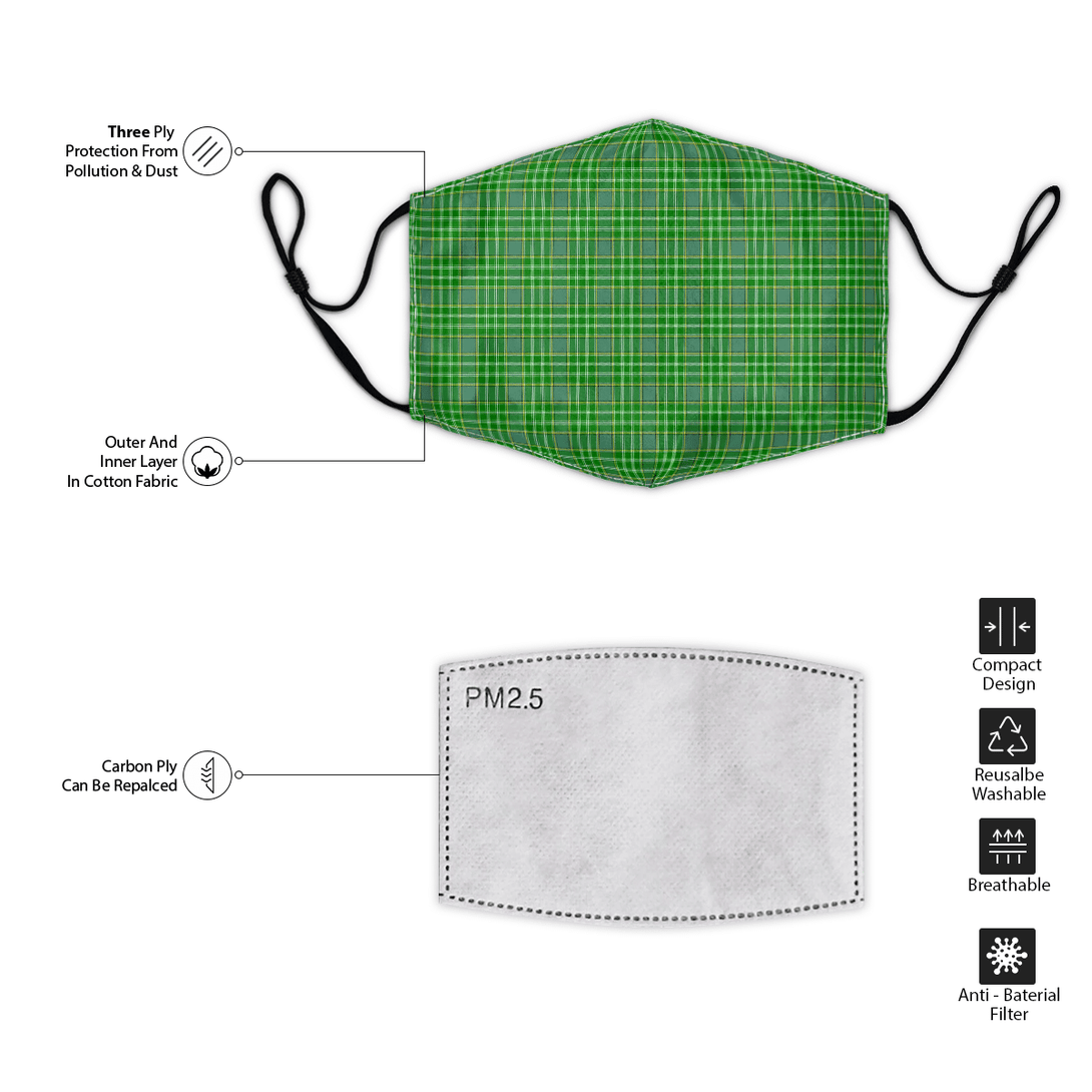 Celticprime Accessories - Currie Tartan Fabric Mask (With Filters)