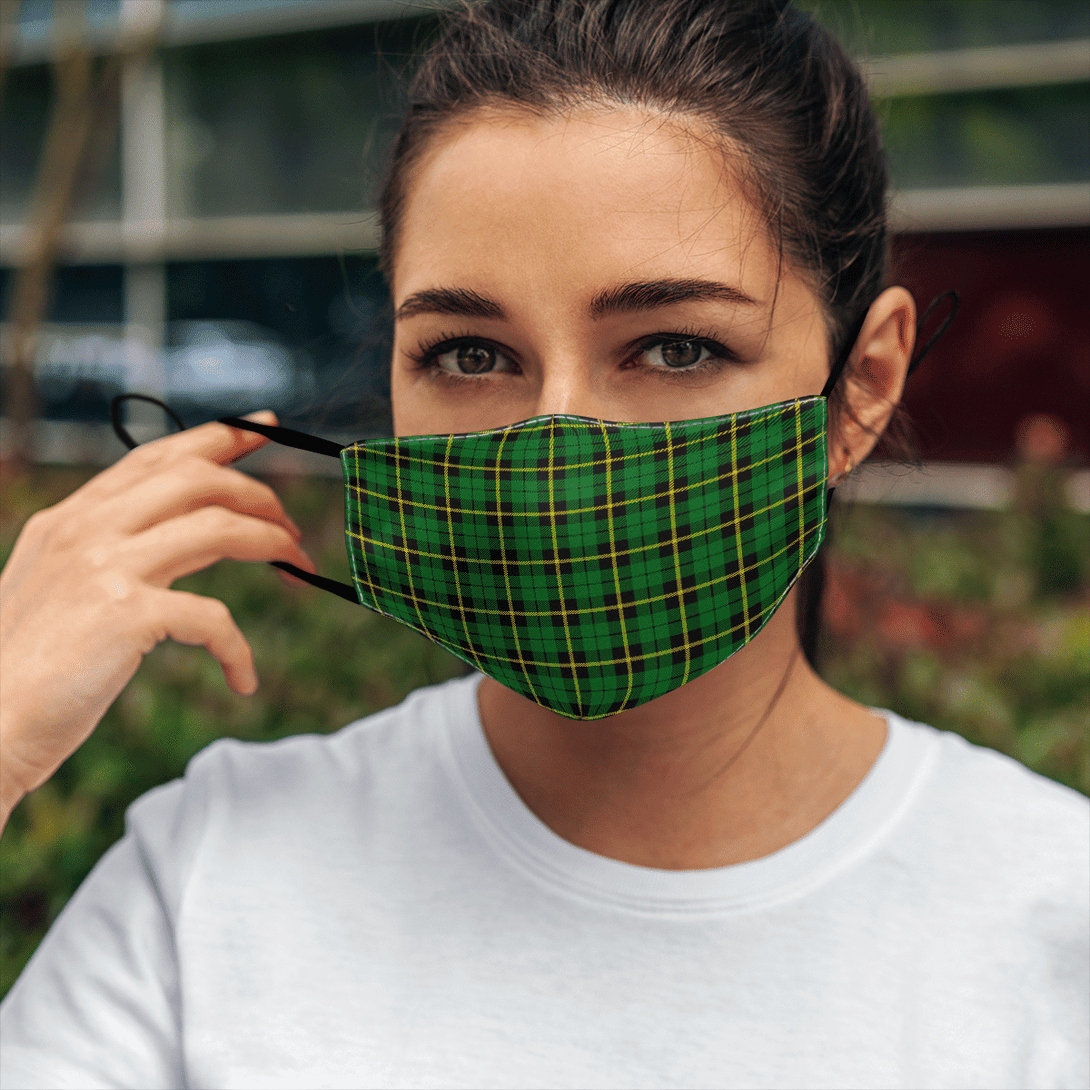 Celticprime Accessories - Wallace Hunting - Green Tartan Fabric Mask (With Filters)