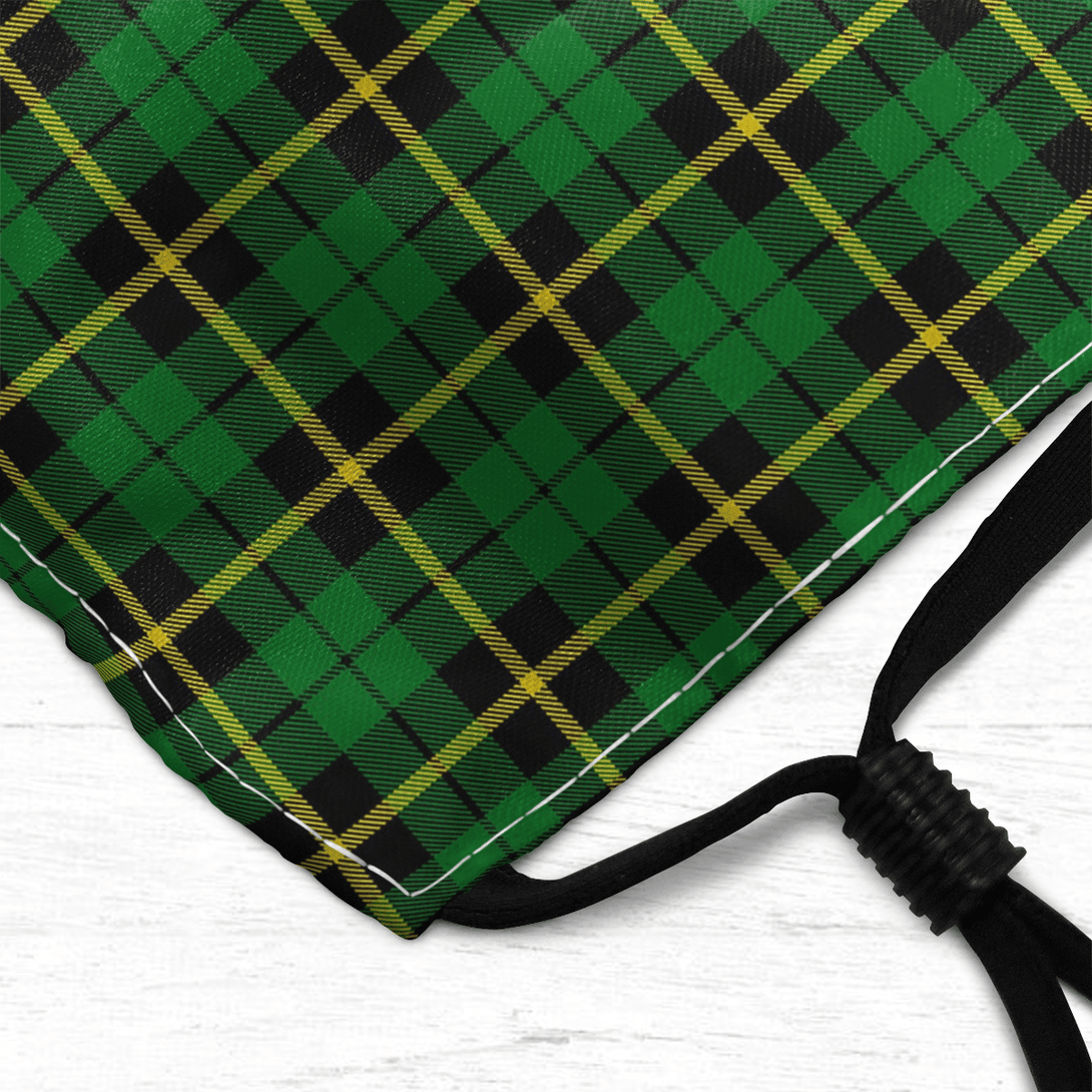 Celticprime Accessories - Wallace Hunting - Green Tartan Fabric Mask (With Filters)