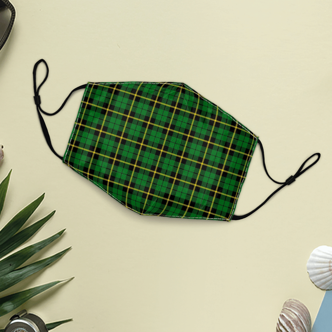 Celticprime Accessories - Wallace Hunting - Green Tartan Fabric Mask (With Filters)