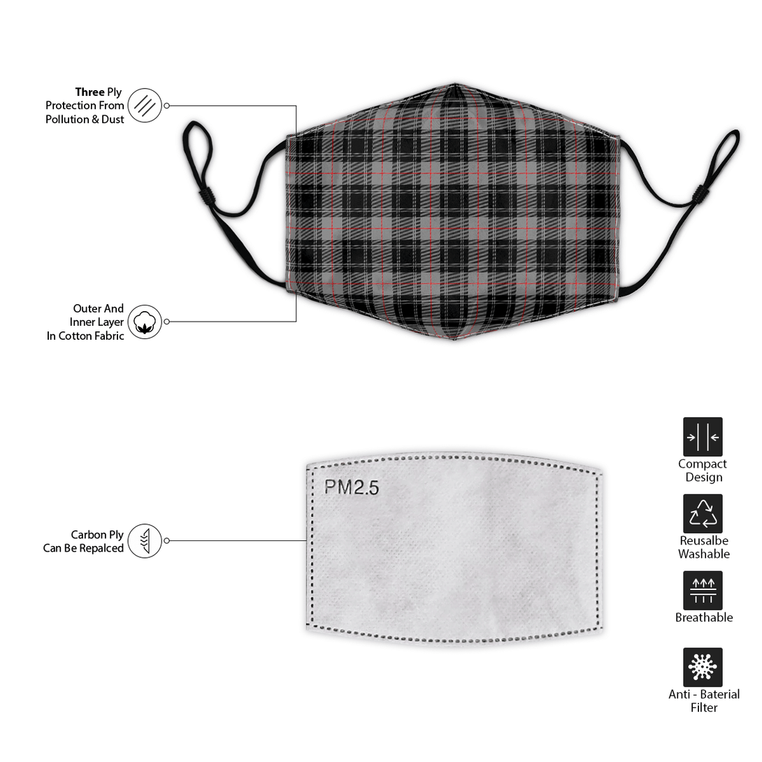 Celticprime Accessories - Moffat Modern Tartan Fabric Mask (With Filters)