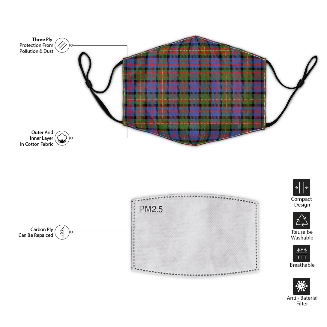 Celticprime Accessories - Carnegie Ancient Tartan Fabric Mask (With Filters)