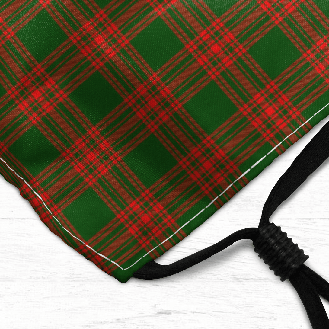 Celticprime Accessories - Menzies Green Modern Tartan Fabric Mask (With Filters)