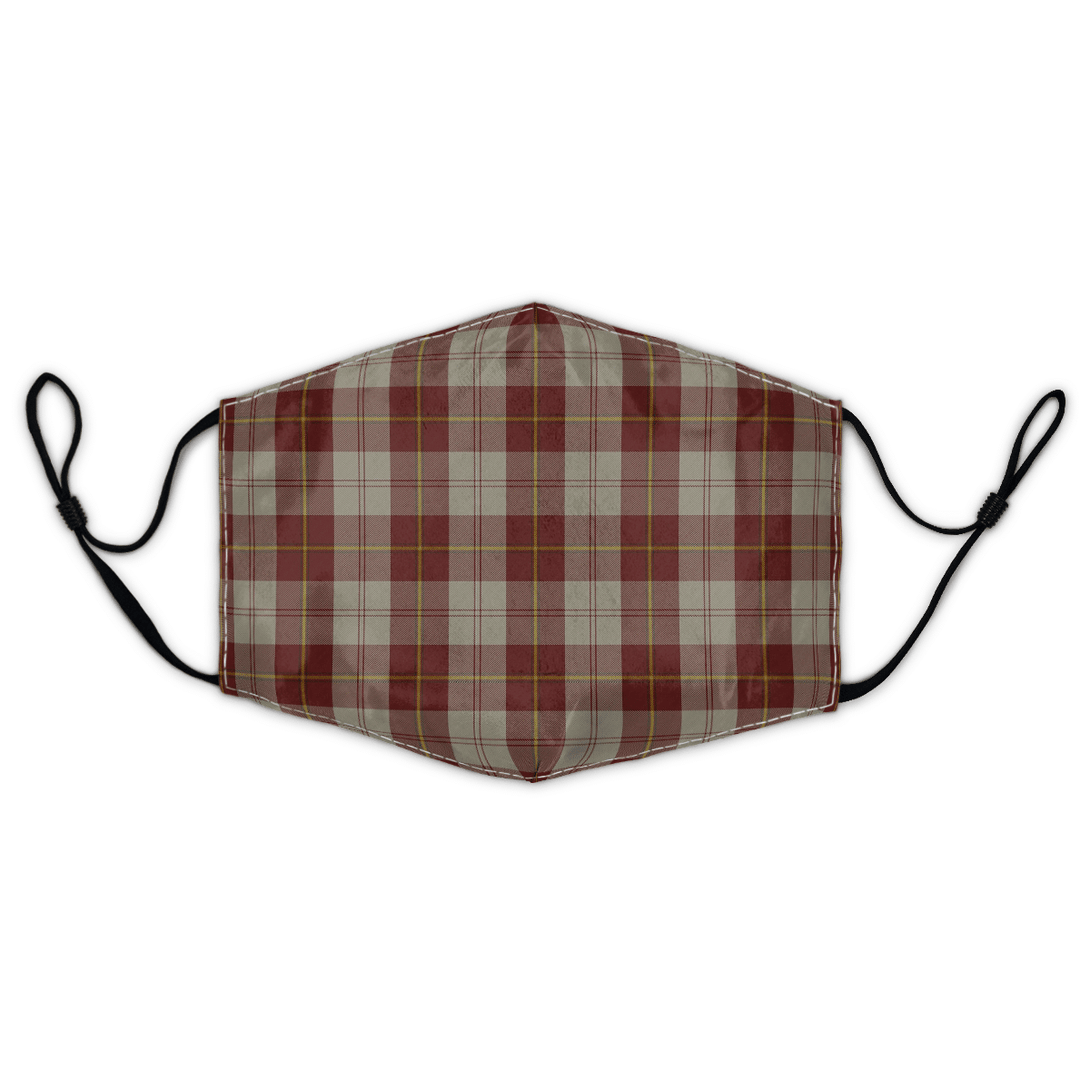 Celticprime Accessories - Cunningham Burgundy Dancers Tartan Fabric Mask (With Filters)