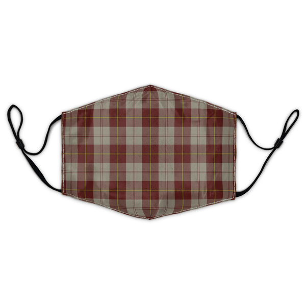 Celticprime Accessories - Cunningham Burgundy Dancers Tartan Fabric Mask (With Filters)