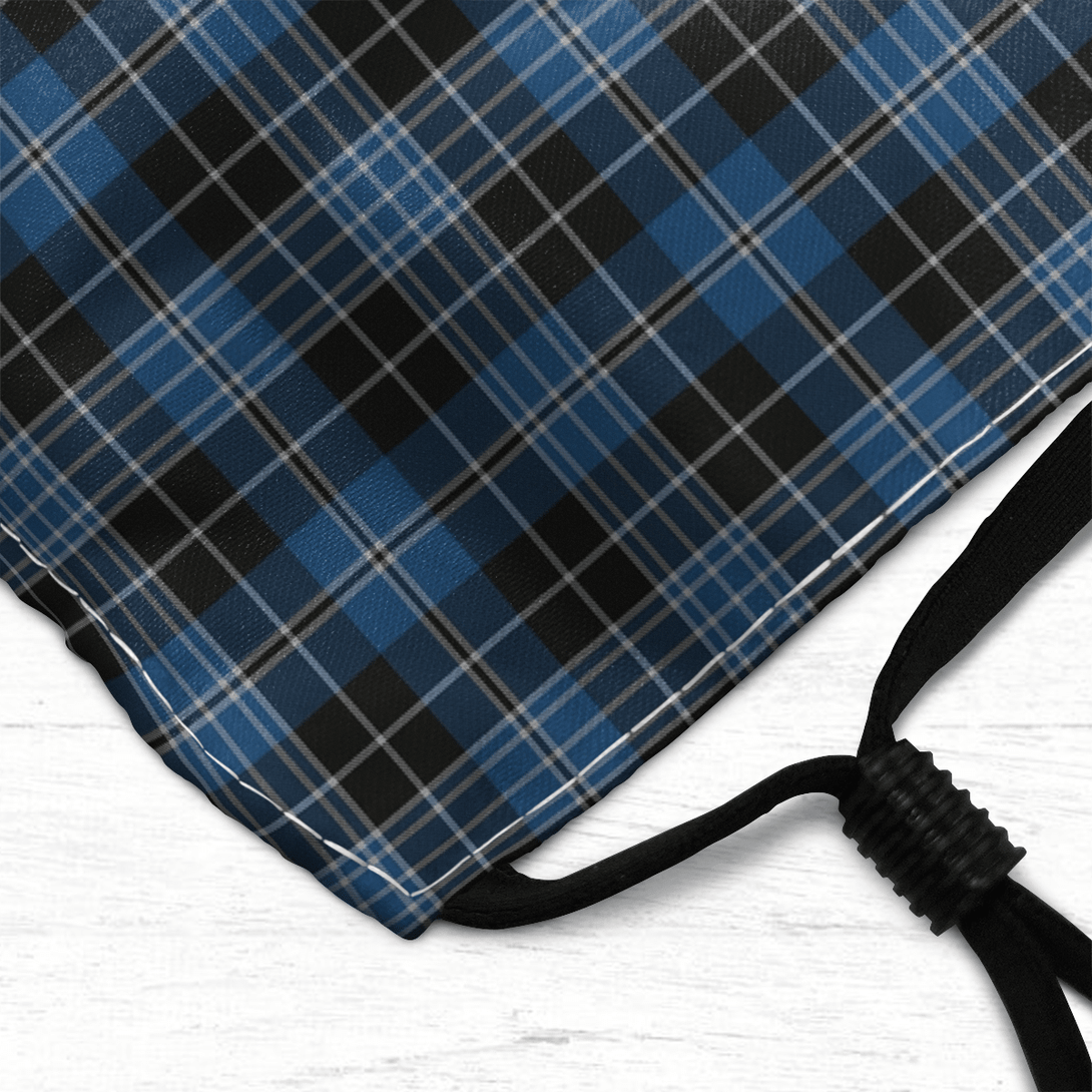 Celticprime Accessories - Clergy Blue Tartan Fabric Mask (With Filters)