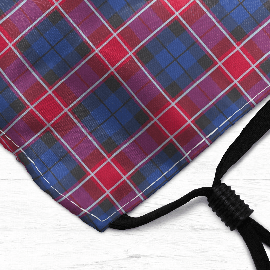 Celticprime Accessories - Graham of Menteith Red Tartan Fabric Mask (With Filters)